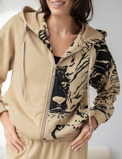 Комплект из футера худи со штанами Mia-Amore LEO 5006 песочный, Цвет: песочный, Размеры: M, изображение 4