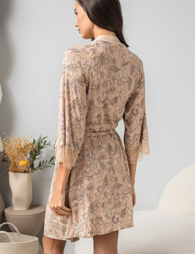 Трикотажный халат Mia-Amore NELLY 1943, Цвет: бежевый, Размеры: 2XL/3XL, изображение 2