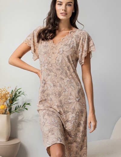 Длинная ночная сорочка Mia-Amore NELLY 1948, Цвет: бежевый, Размеры: 3XL, изображение 3