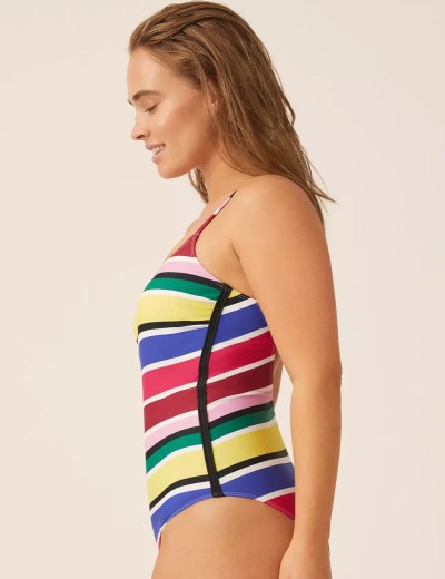 Полосатый слитный купальник Naturana 73407 CENTRAL PARK розовый/зеленый/фиолет, Цвет: розовый/зеленый/фиол, Размеры: 75B, изображение 4
