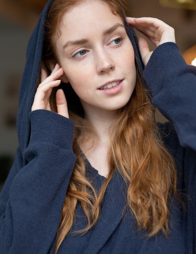 Женский халат с капюшоном Opium К-17, Цвет: синий, Размеры: S, изображение 3