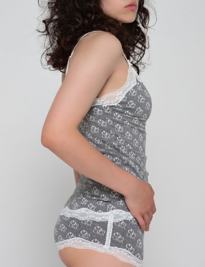 Пижама из топа и шорт Opium M-110/T-117, Цвет: серый, Размеры: XL, изображение 2