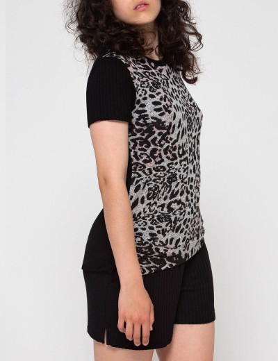 Леопардовый комплект с шортами Opium M-94/P-77, Цвет: леопард/черный, Размеры: S, изображение 3