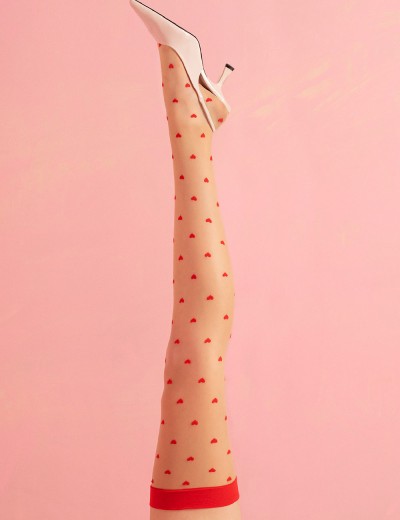 Чулки Fiore 4092/O LOVE BOOSTER 15 den пудровый/красный, Цвет: пудровый/красный, Размеры: 4, изображение 2