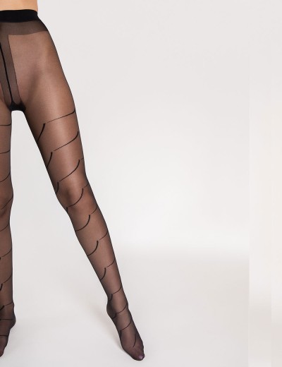 Колготки с узором Fiore 6081/G BLACK SWAN 15 den черный, Цвет: черный, Размеры: 3, изображение 3