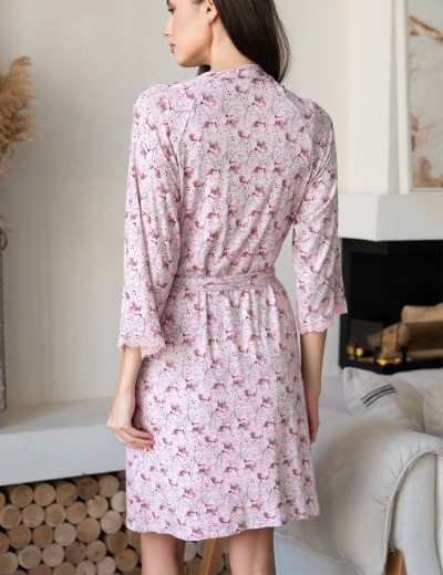Халат женский вискоза Mia-Amore INESSA 5013, Цвет: пудра, Размеры: 4XL/5XL, изображение 2 Халат женский вискоза Mia-Amore INESSA 5013, Цвет: пудра, Размеры: 4XL/5XL, изображение 2