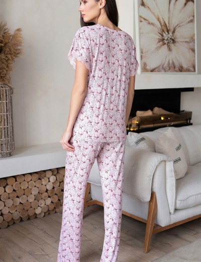 Пижама женская с брюками Mia-Amore INESSA 5016, Цвет: пудра, Размеры: L, изображение 2 Пижама женская с брюками Mia-Amore INESSA 5016, Цвет: пудра, Размеры: L, изображение 2