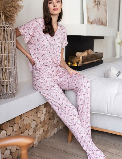 Пижама женская с брюками Mia-Amore INESSA 5016, Цвет: пудра, Размеры: L, изображение 4 Пижама женская с брюками Mia-Amore INESSA 5016, Цвет: пудра, Размеры: L, изображение 4