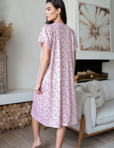 Длинная ночная сорочка Mia-Amore INESSA 5018, Цвет: пудра, Размеры: 2XL, изображение 2