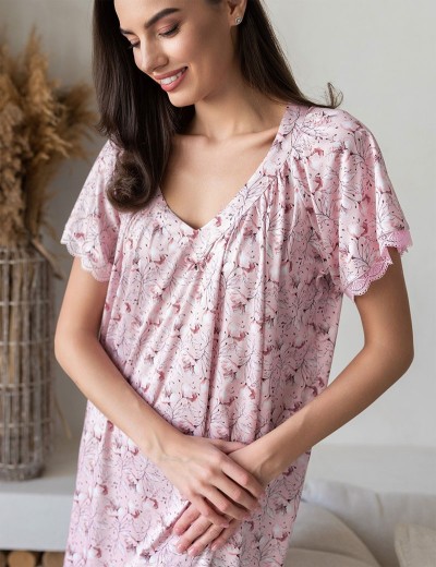 Длинная ночная сорочка Mia-Amore INESSA 5018, Цвет: пудра, Размеры: 2XL, изображение 4