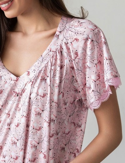 Длинная ночная сорочка Mia-Amore INESSA 5018, Цвет: пудра, Размеры: 2XL, изображение 5