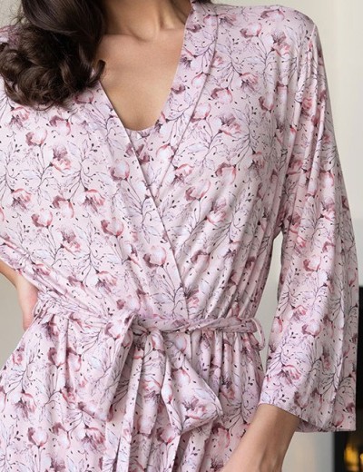 Халат женский длинный Mia-Amore INESSA 5019, Цвет: пудра, Размеры: 2XL/3XL, изображение 5 Халат женский длинный Mia-Amore INESSA 5019, Цвет: пудра, Размеры: 2XL/3XL, изображение 5