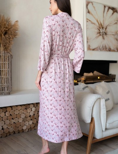 Халат женский длинный Mia-Amore INESSA 5019, Цвет: пудра, Размеры: 2XL/3XL, изображение 2 Халат женский длинный Mia-Amore INESSA 5019, Цвет: пудра, Размеры: 2XL/3XL, изображение 2