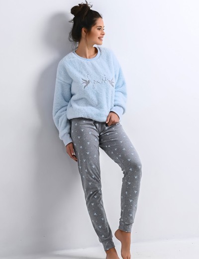 Теплая пижама с брюками Sensis IDOLE, Цвет: голубой, Размеры: S, изображение 2