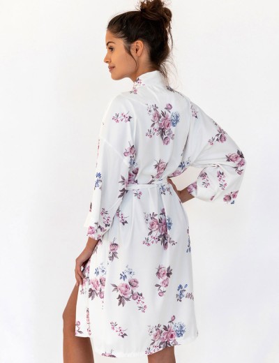 Атласный халат под пояс Sensis LUCRETIA, Цвет: белый, Размеры: L/XL, изображение 2