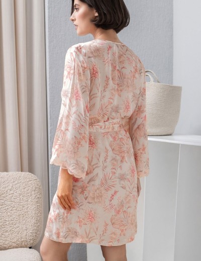 Кимоно шелковое женское Mia-Amore MOLLY 1923, Цвет: персиковый, Размеры: L/XL, изображение 2