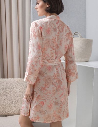 Шелковая рубашка-халат Mia-Amore MOLLY 1927, Цвет: персиковый, Размеры: L, изображение 2