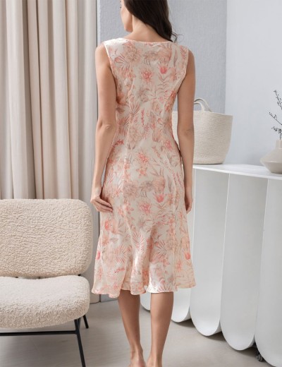 Длинная сорочка из шелка и вискозы Mia-Amore MOLLY 1928, Цвет: персиковый, Размеры: 2XL, изображение 2