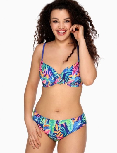 Мягкий купальный лиф Ava SK144 M etnic blue, Цвет: флора синий, Размеры: 80E, изображение 5