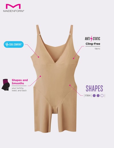 Корсет-шорты Maidenform 2556 бежевый, Цвет: бежевый, Размеры: M, изображение 7