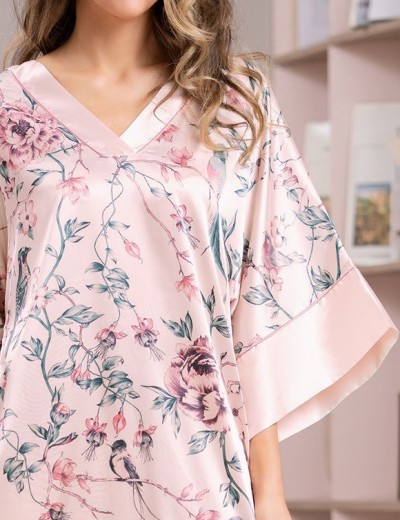 Туника атласная Mia-Amore ADRIANA 7134, Цвет: пудровый, Размеры: S/M, изображение 4