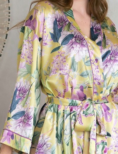 Короткий шелковый халат Mia-Amore IOLANTA 3953, Цвет: мультицвет, Размеры: 2XL/3XL, изображение 5