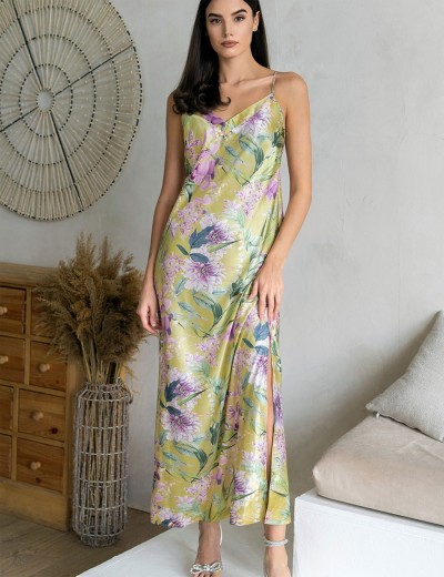 Длинная шелковая сорочка Mia-Amore IOLANTA 3958, Цвет: мультицвет, Размеры: XL, изображение 4