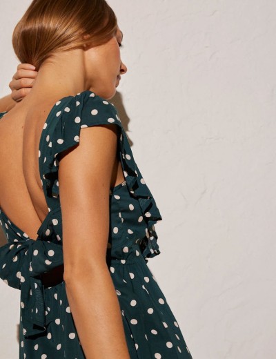 Платье пляжное в горох Ysabel Mora 85955 зеленый/белый, Цвет: зеленый/белый, Размеры: S, изображение 3