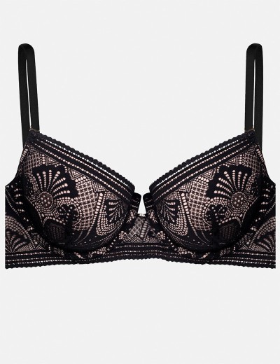 Бюстгальтер со съемным пуш-ап Esotiq TINGLE 40170 черный+бежевый, Цвет: черный+бежевый, Размеры: 75C, изображение 6