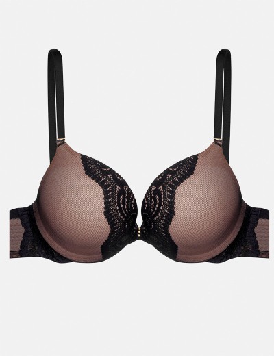 Бюстгальтер двойной пуш-ап Esotiq KENDRA 40533 черный+бежевый, Цвет: черный+бежевый, Размеры: 75B, изображение 7