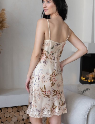 Ночная сорочка из шелка и вискозы Mia-Amore AMELY 5040 молоко, Цвет: молоко, Размеры: 3XL, изображение 2