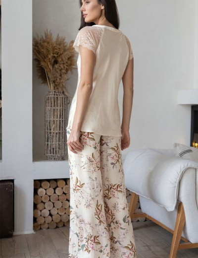 Комплект топ с широкими брюками Mia-Amore AMELY 5046 молоко, Цвет: молоко, Размеры: 3XL, изображение 2