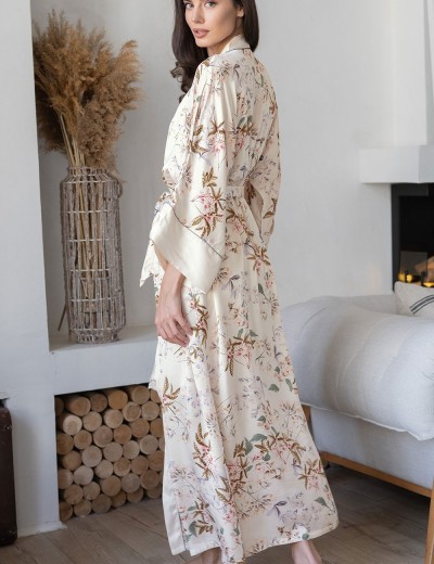 Длинный халат-кимоно Mia-Amore AMELY 5049 молоко, Цвет: молоко, Размеры: L/XL, изображение 2
