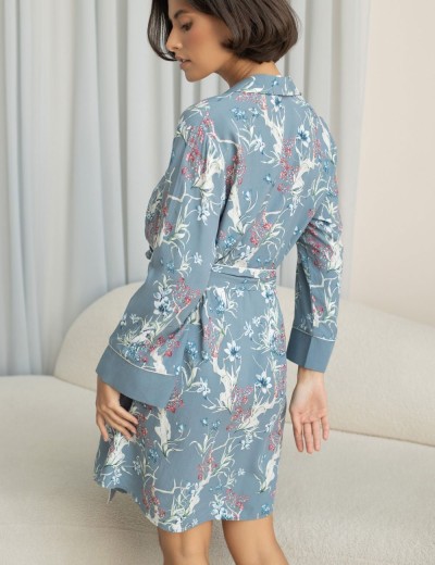 Рубаша-халат из тканой вискозы Mia-Amore ZOE 1967, Цвет: серый, Размеры: M, изображение 2