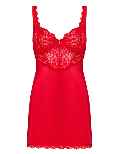 Сорочка и стринги Obsessive AMOR CHEMISE CHERRIS, Цвет: красный, Размеры: S/M, изображение 3