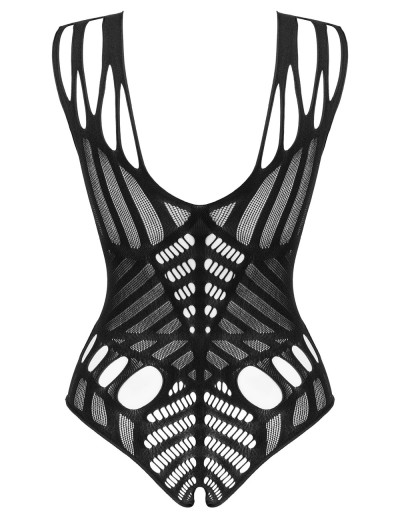 Боди сетка с доступом Obsessive B 139 CROTCHLESS TEDDY, Цвет: черный, Размеры: S/M/L, изображение 4