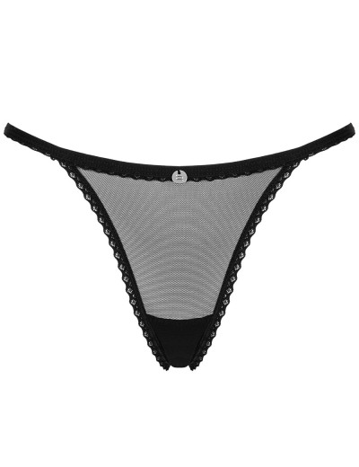 Черные стринги Obsessive CELIA NOIR THONG, Цвет: черный, Размеры: XS/S, изображение 4
