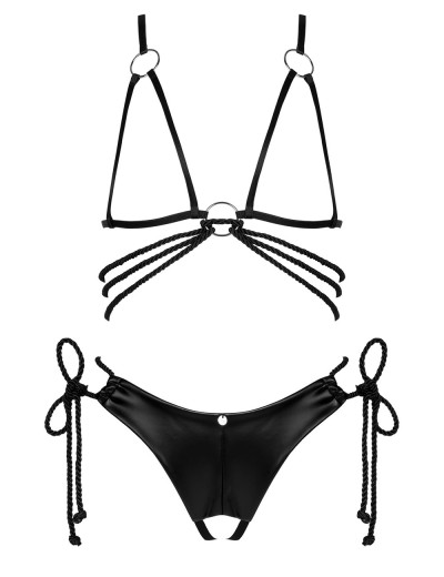 Откровенный комплект Obsessive CORDELLIS CUPLESS SET, Цвет: черный, Размеры: UN, изображение 3