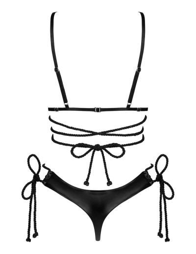 Откровенный комплект Obsessive CORDELLIS CUPLESS SET, Цвет: черный, Размеры: UN, изображение 4