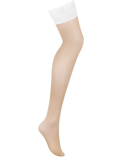 Чулки с кружевной коронкой Obsessive HEAVENLLY STOCKINGS, Цвет: белый, Размеры: XL/2XL, изображение 3