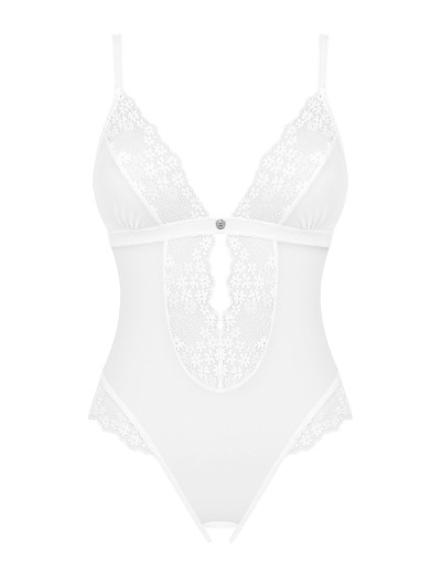 Эротическое боди с доступом Obsessive HEAVENLLY TEDDY, Цвет: белый, Размеры: XS/S, изображение 3