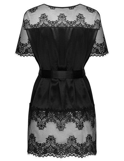 Короткий пеньюар Obsessive MADERRIS PEIGNOIR, Цвет: черный, Размеры: XS/S, изображение 4