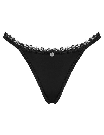 Черные стринги Obsessive MADERRIS THONG, Цвет: черный, Размеры: XS/S, изображение 3