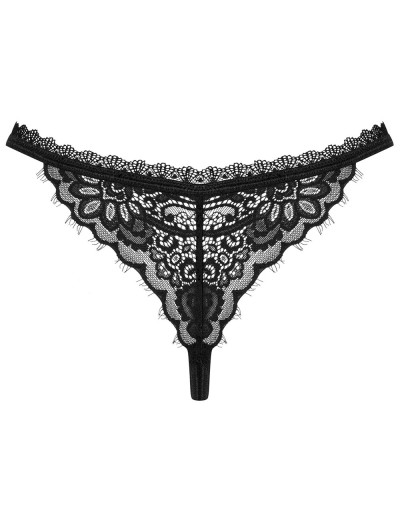 Черные стринги Obsessive MADERRIS THONG, Цвет: черный, Размеры: XS/S, изображение 4