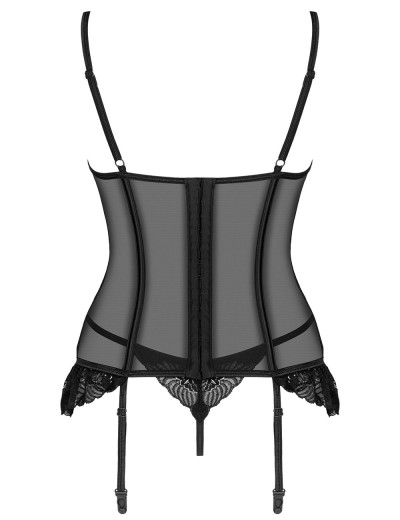 Корсет + стринги Obsessive SERENA LOVE CORSET, Цвет: черный, Размеры: XS/S, изображение 4