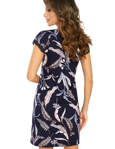 Темно-синяя сорочка из вискозы Donna HELEN nightdress, Цвет: темно-синий, Размеры: XL, изображение 3