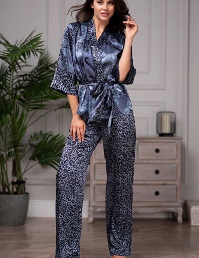 Шелковый комплект-тройка с брюками Mia-Amore AMAZONKA 8666 дельфин, Цвет: дельфин, Размеры: L, изображение 3