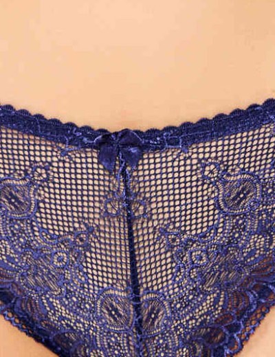 Кружевные трусы стринги Simona M 003/30 синий, Цвет: синий, Размеры: 2XL, изображение 2