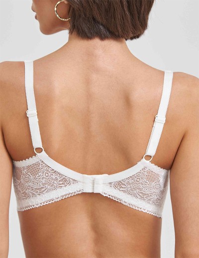 Бюстгальтер балконет Simona M 608 молоко-сетка, Цвет: молоко-сетка, Размеры: 80F, изображение 2