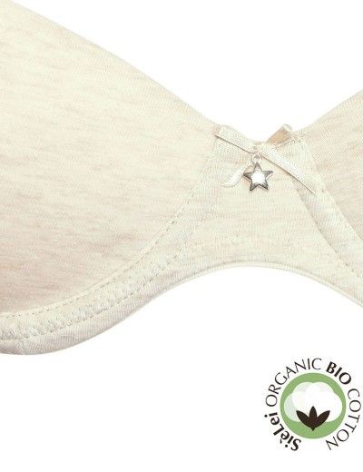 Бюстгальтер балконет из хлопка Sielei NATURAL COTTON 1428 ecru melange, Цвет: ecru melange, Размеры: 90B, изображение 4